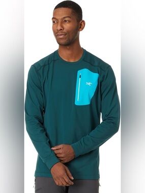 Arc'teryx Rho LT Crew Neck Men's - Pytheas / Blue Tetra size XL lightweight